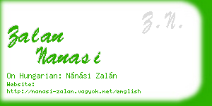zalan nanasi business card