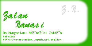 zalan nanasi business card